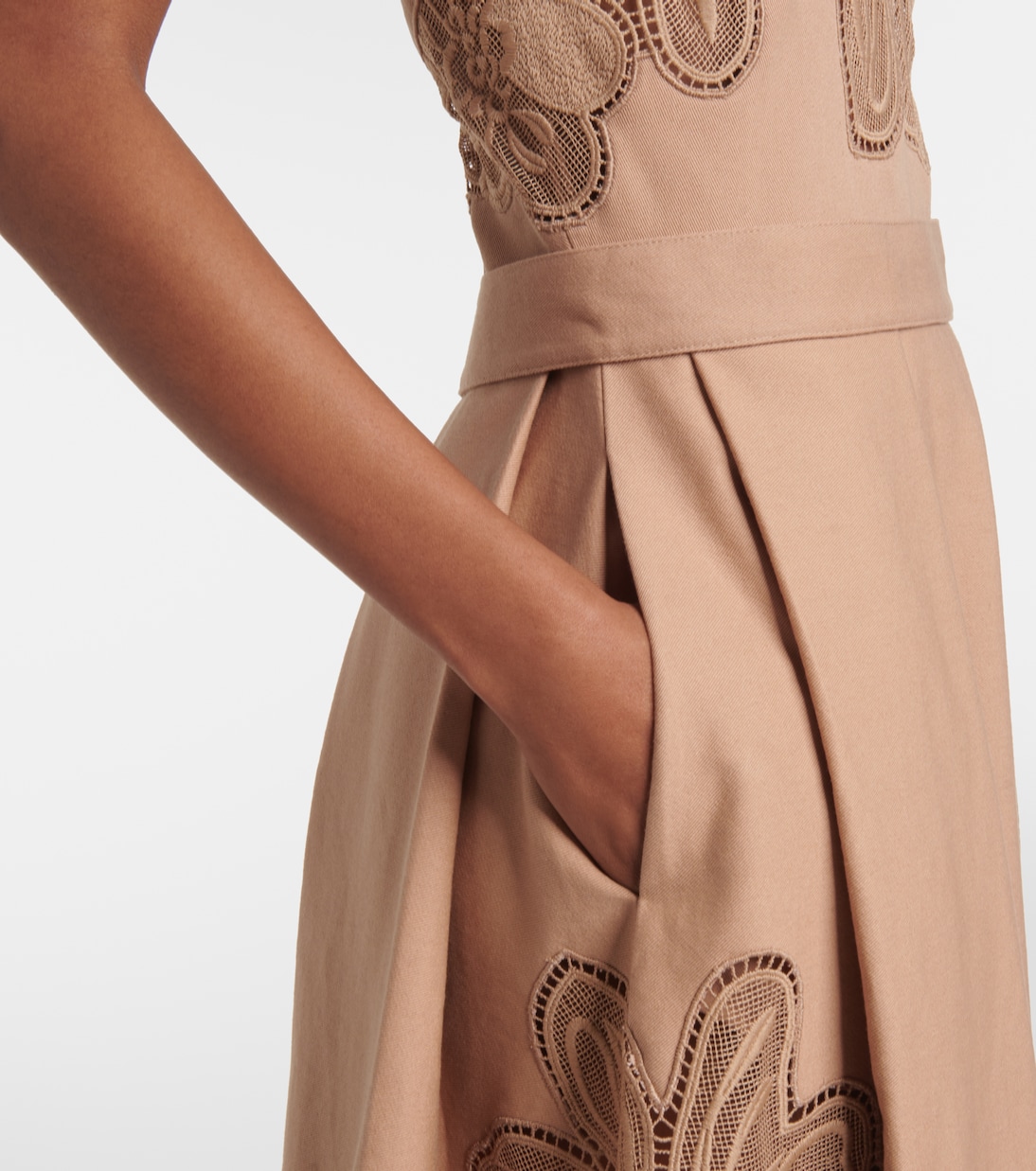 Abito midi in gabardine con ricamo | Elie Saab