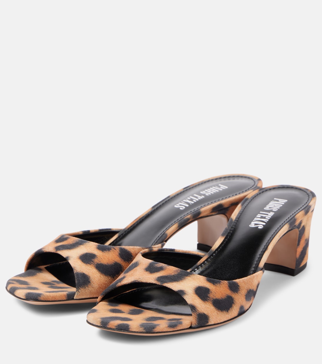 Lara leopard-print suede mules | Paris Texas