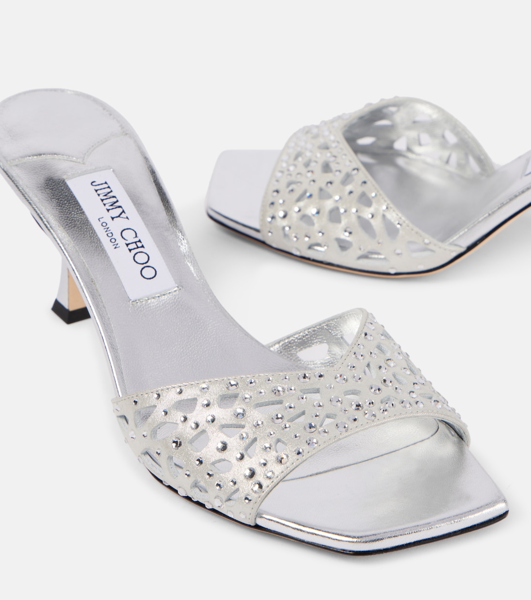 Skye 70 embellished satin mules | Jimmy Choo