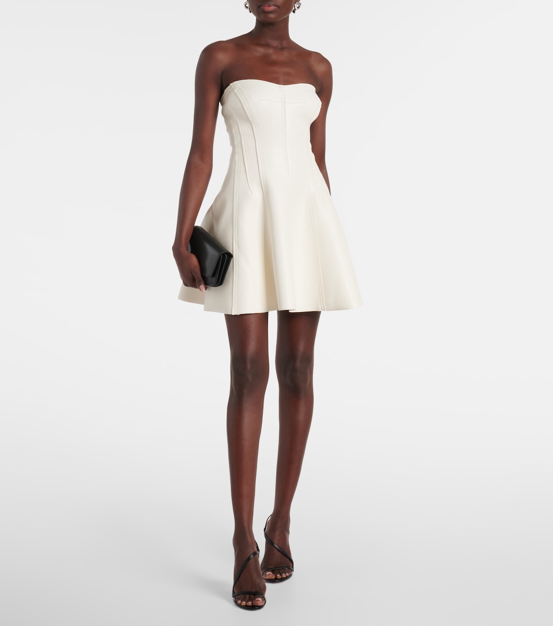 Grace floral-appliqué faux leather minidress | Norma Kamali