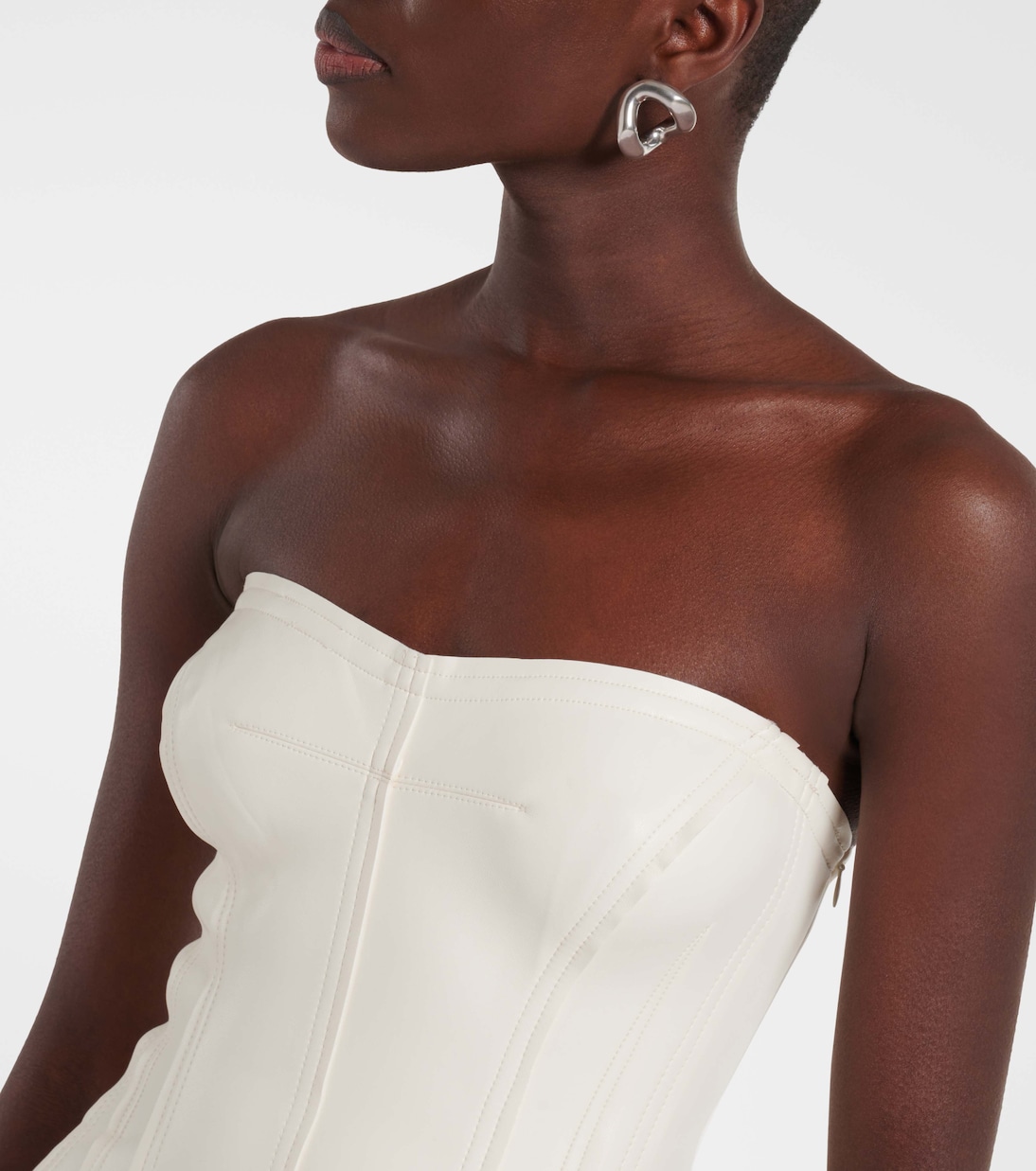 Grace floral-appliqué faux leather minidress | Norma Kamali