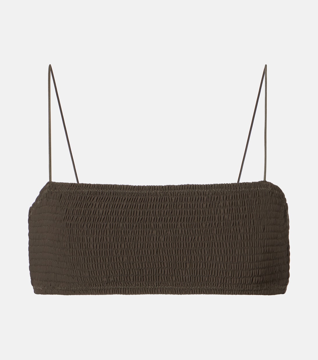 Shirred jersey bikini top | Toteme