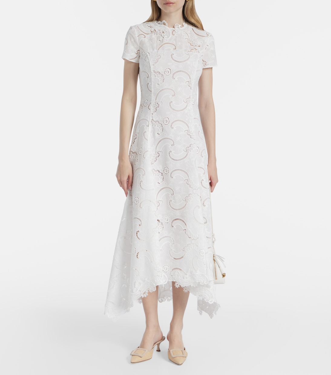 Abito midi in pizzo guipure | Oscar de la Renta