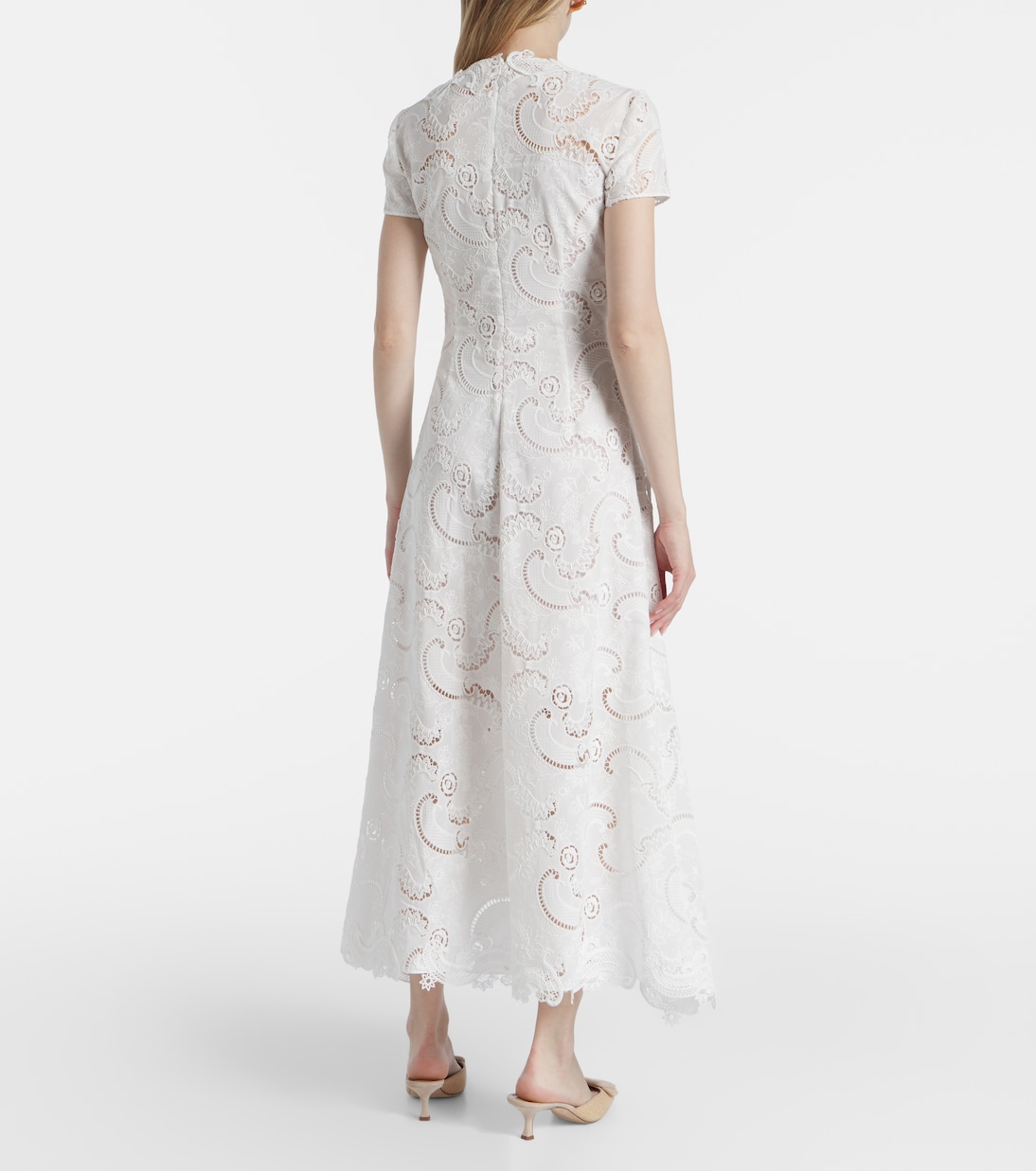 Abito midi in pizzo guipure | Oscar de la Renta