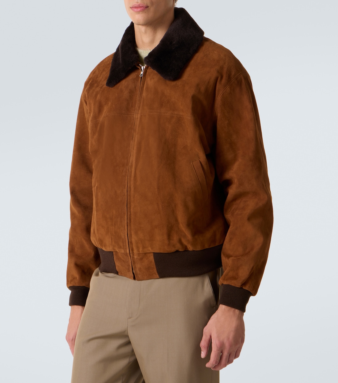 Chaqueta de ante con borrego | Auralee
