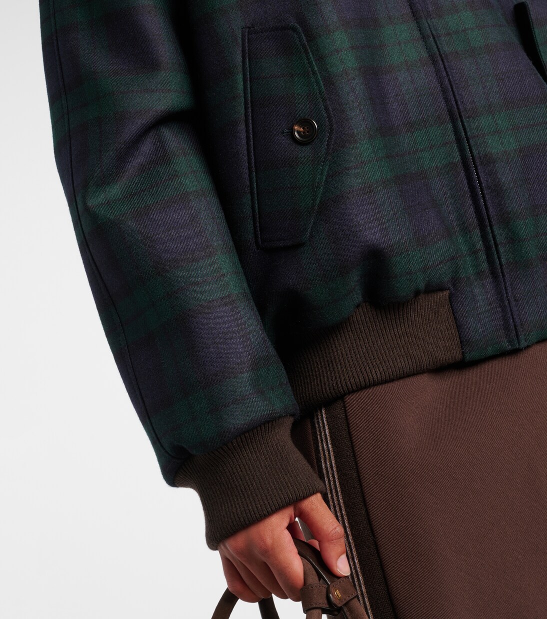 Plaid virgin wool twill blouson jacket  | Miu Miu