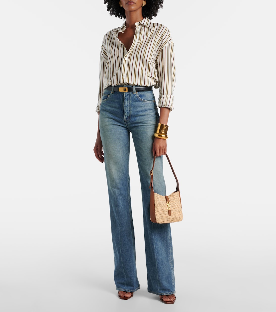 Sac Le 5 à 7 Baby en raphia | Saint Laurent