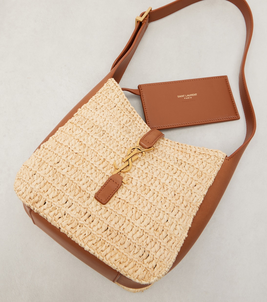Sac Le 5 à 7 Baby en raphia | Saint Laurent
