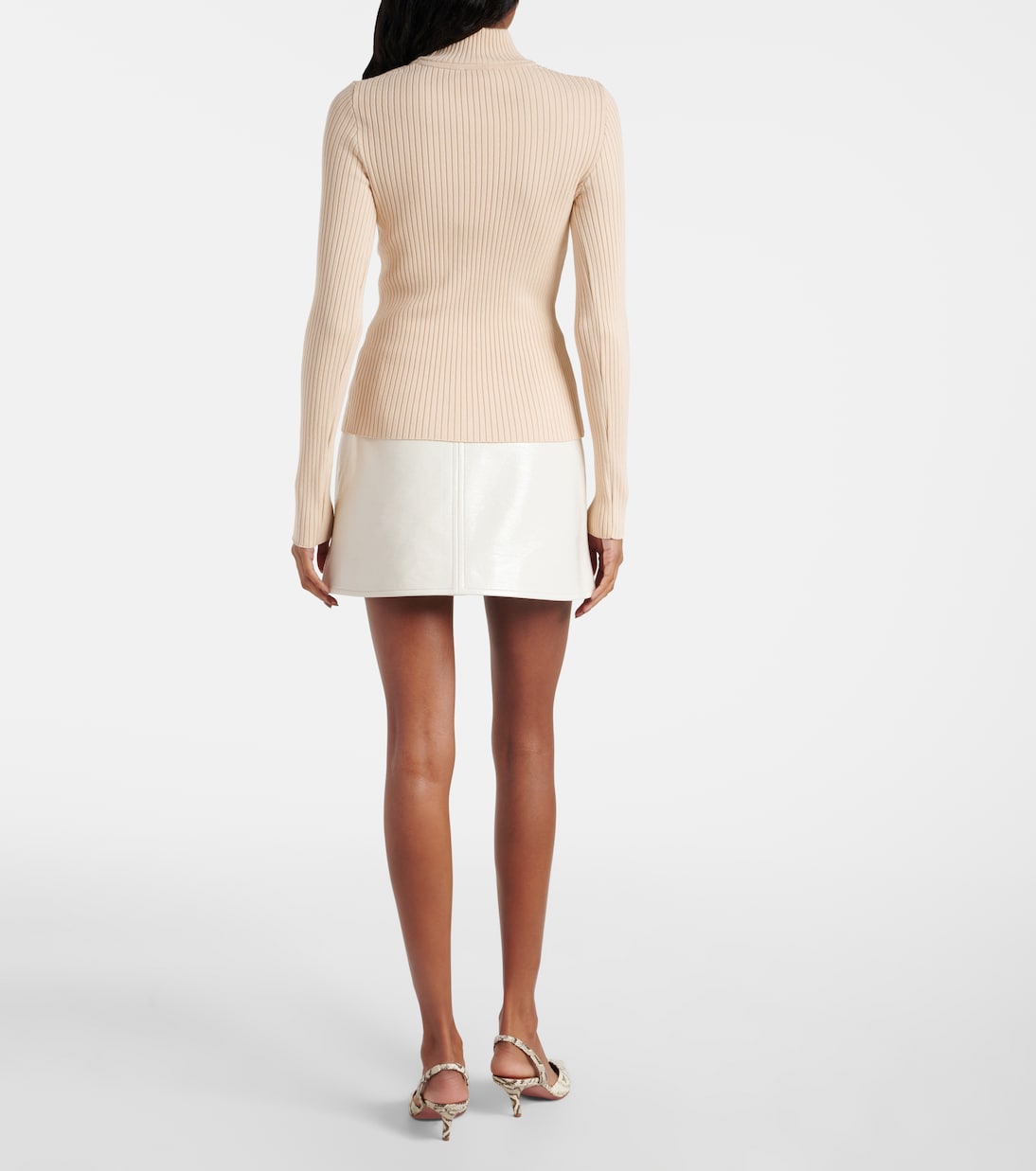 Pullover a collo alto Reedition in maglia a coste | Courrèges