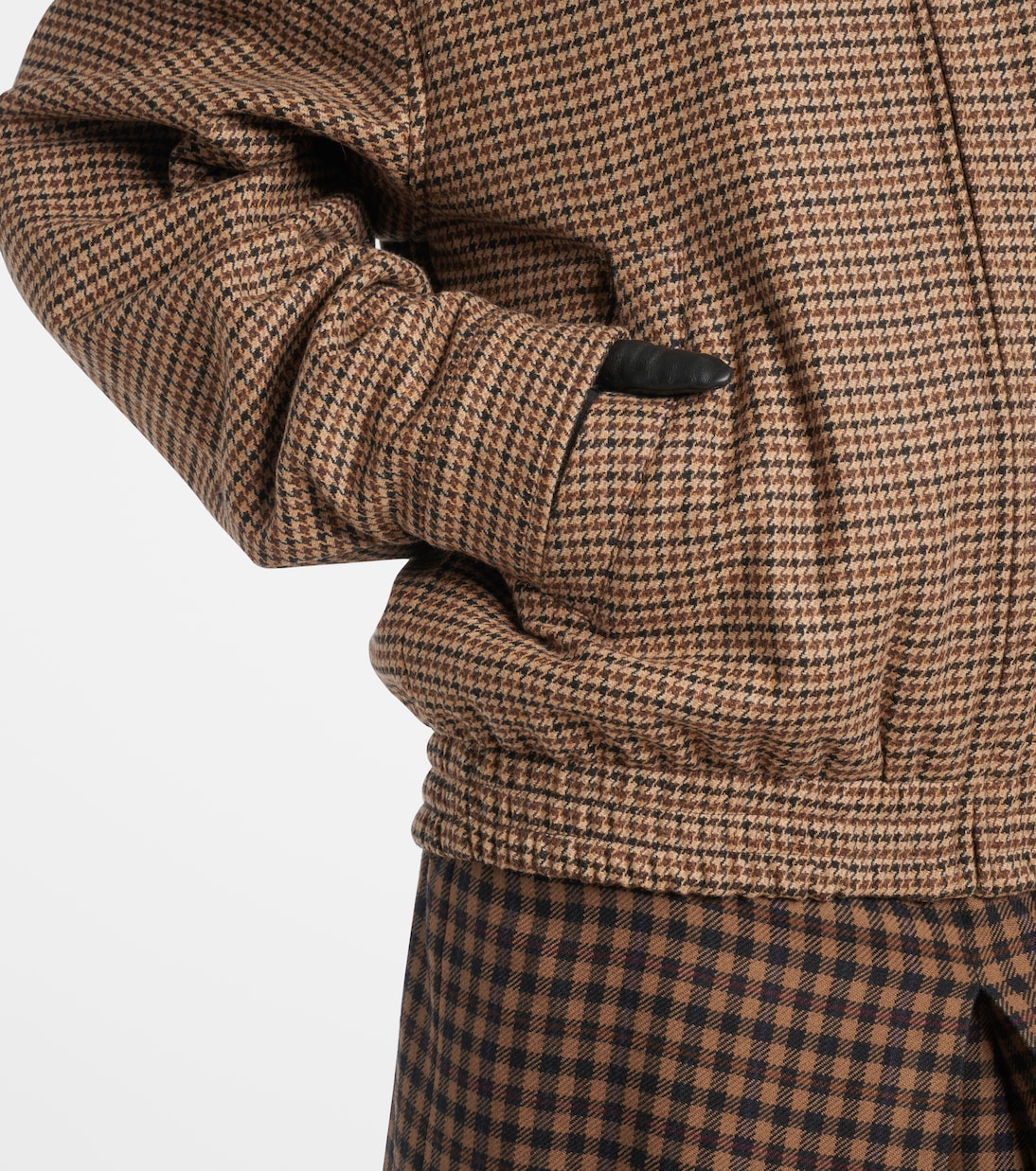 Veste matelassée en laine mélangée à carreaux | Saint Laurent