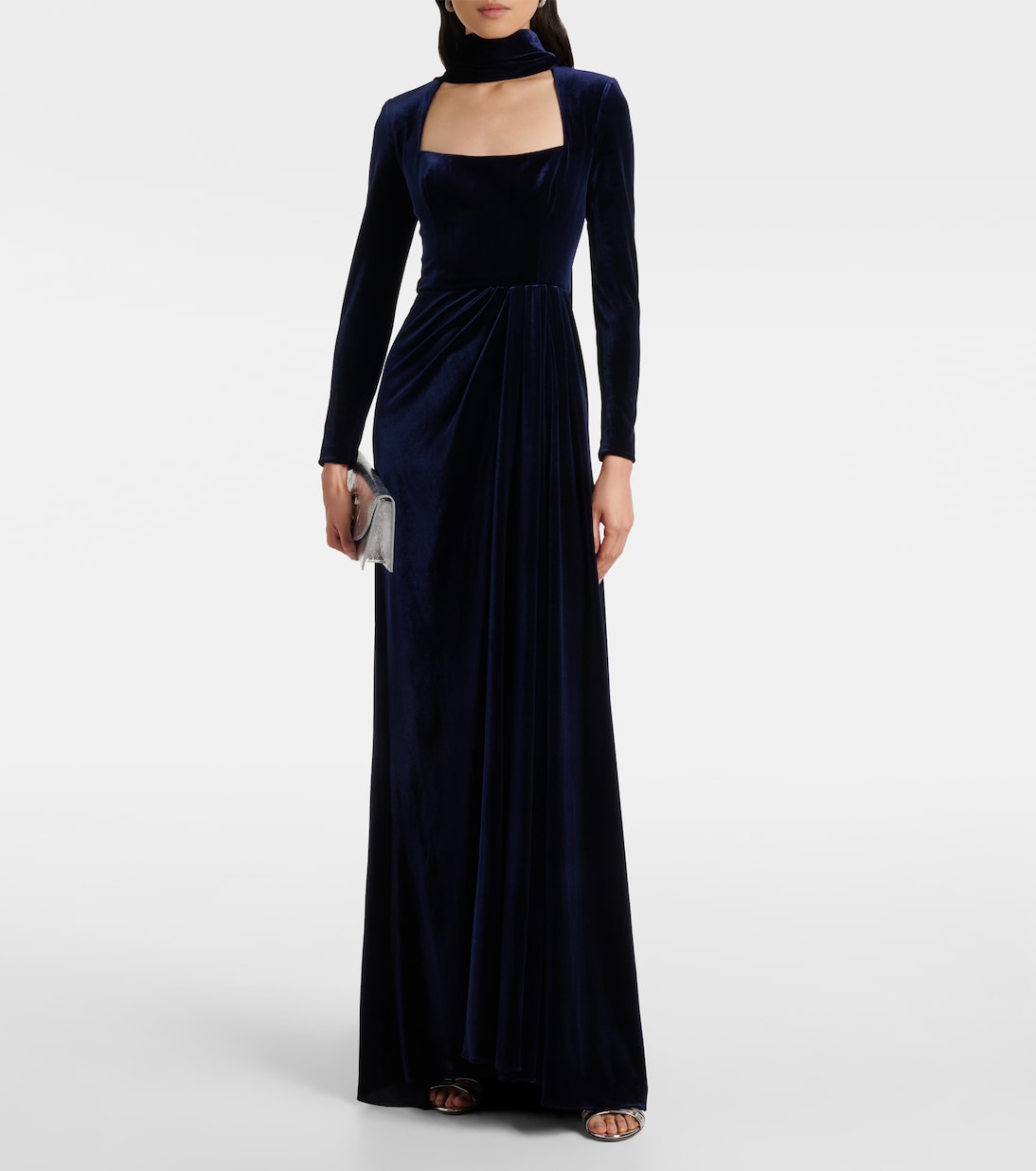Belted velvet gown | Monique Lhuillier