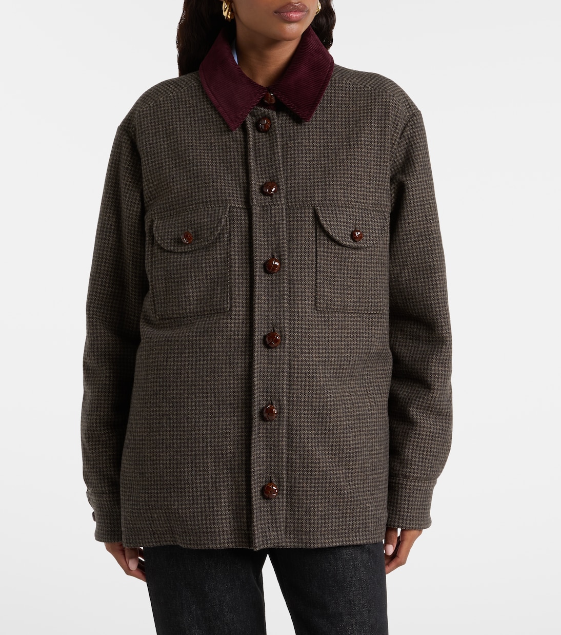 Berber corduroy-trimmed wool-blend jacket | Blazé Milano