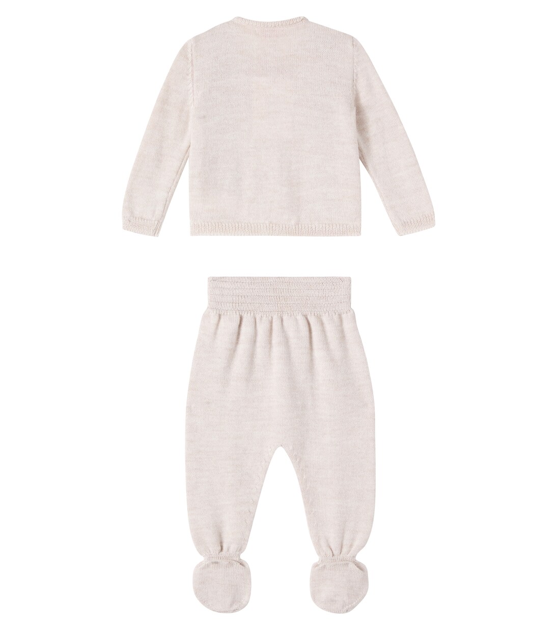 Bebé - set de cárdigan y pantalones de lana virgen | La Coqueta