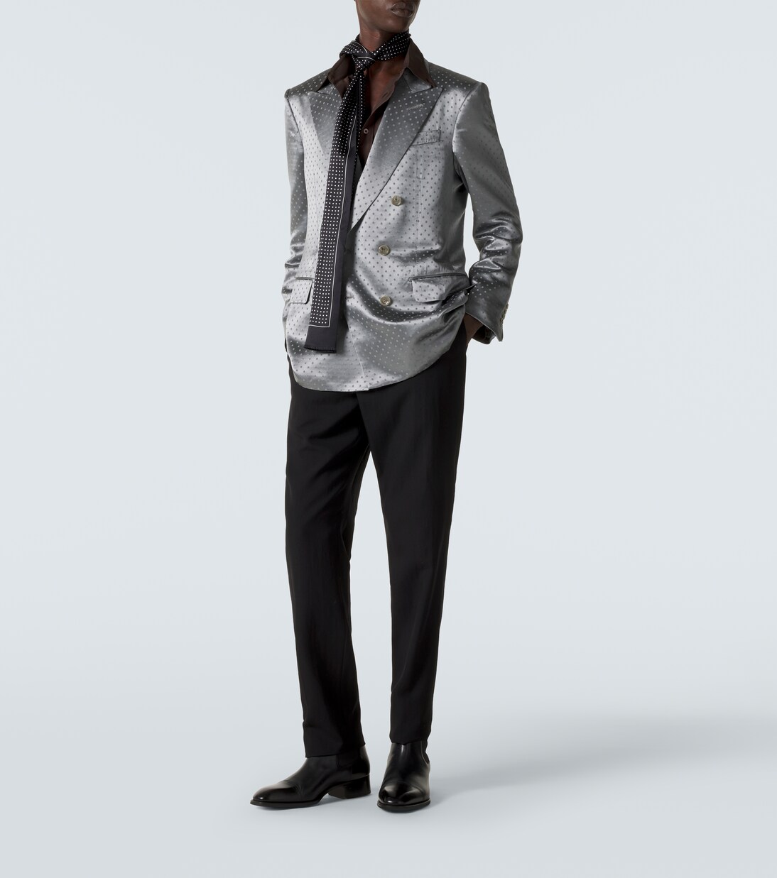 Polka-dot satin jacquard blazer | Tom Ford