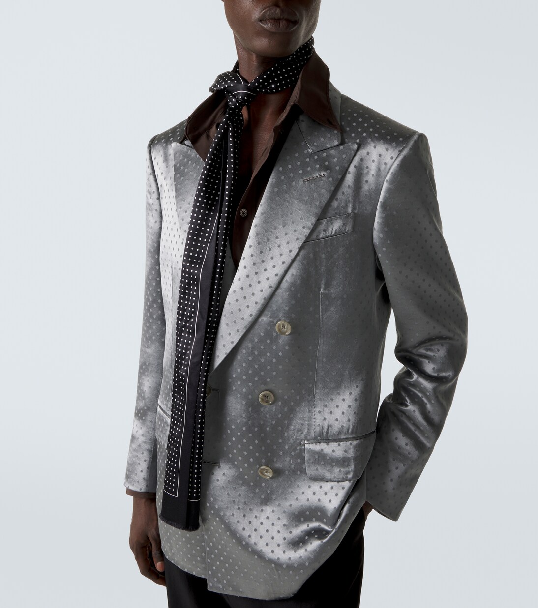 Polka-dot satin jacquard blazer | Tom Ford