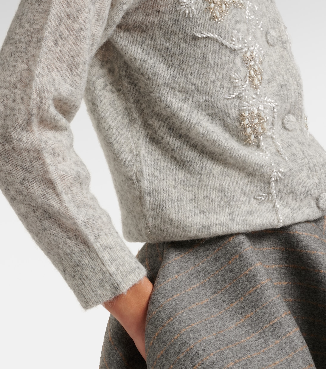 Beaded alpaca and wool-blend cardigan | Jacques Wei