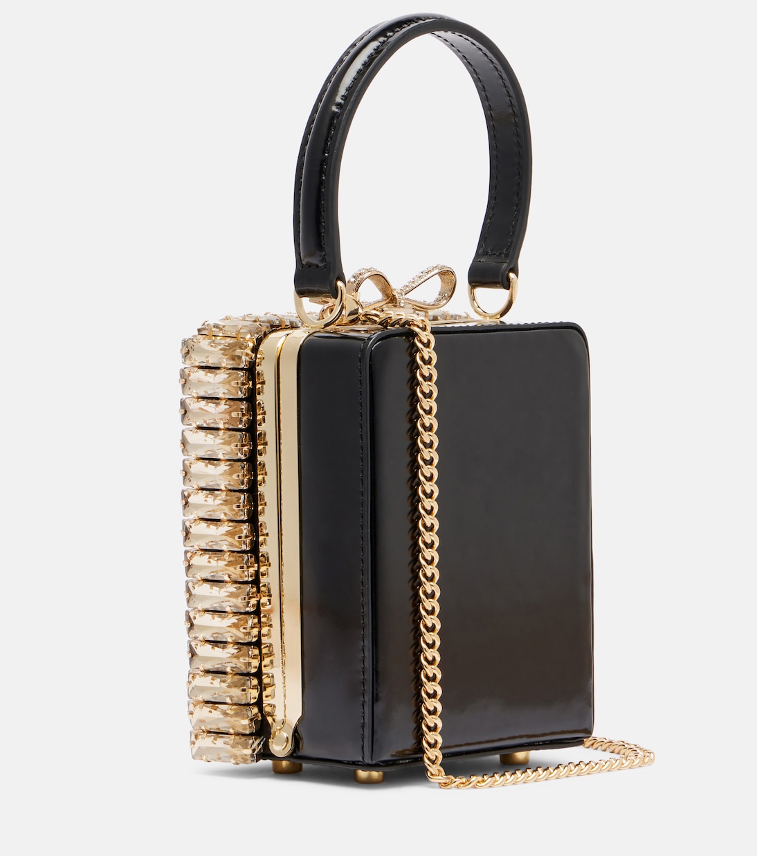 Micro crystal-embellished box bag | Self-Portrait
