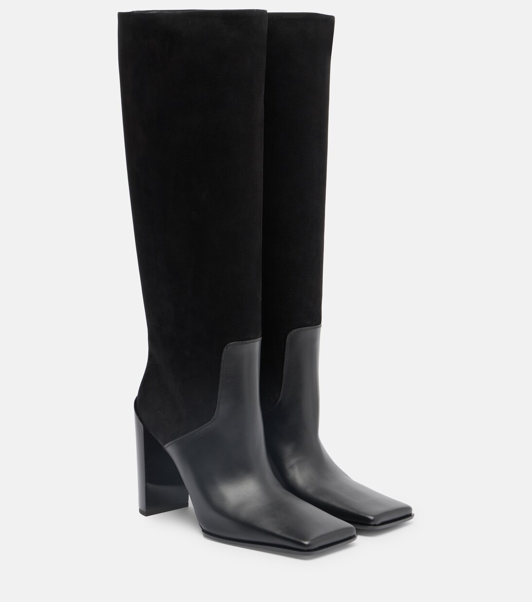 90 leather and suede knee-high boots | Alaïa