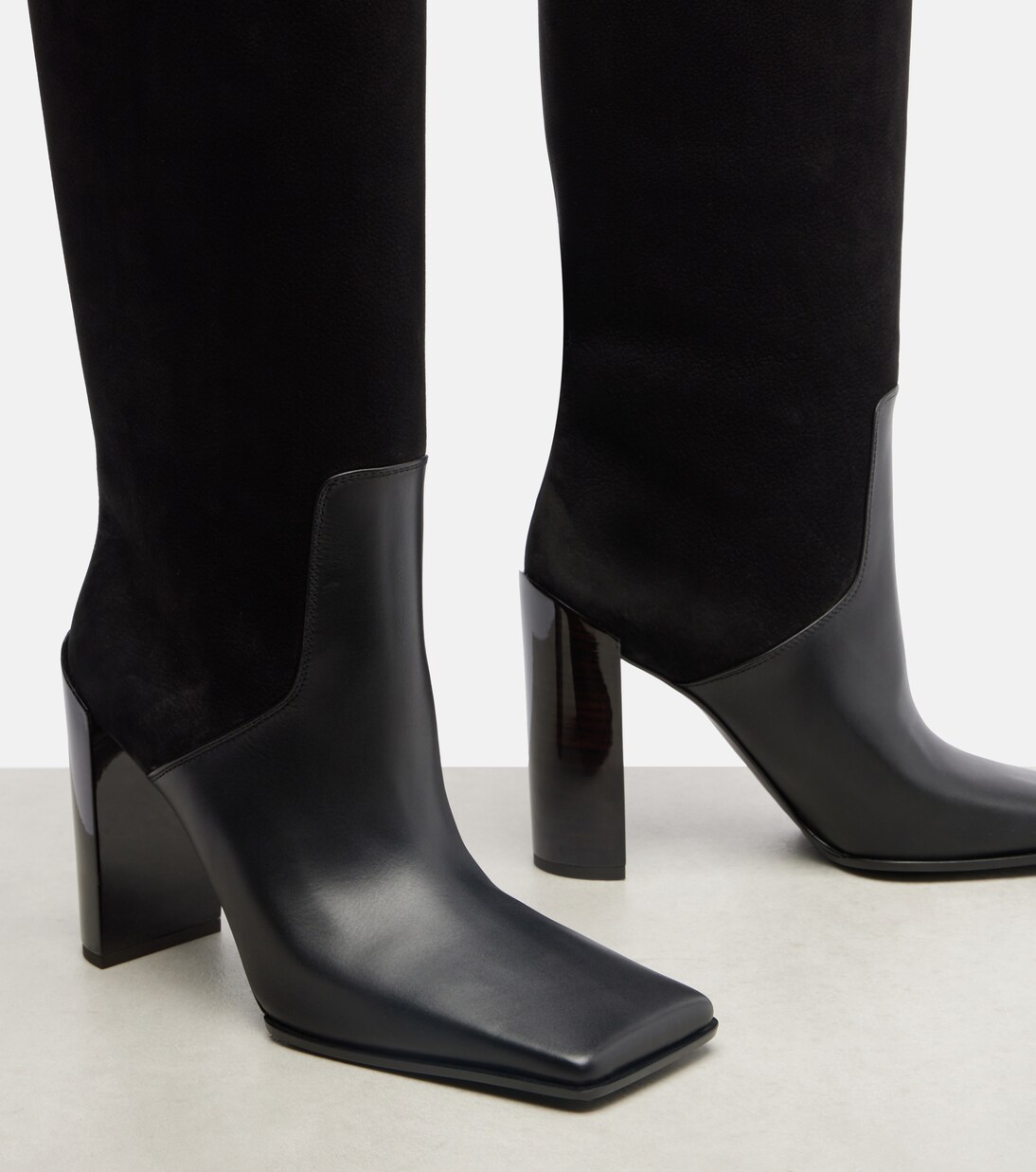 90 leather and suede knee-high boots | Alaïa