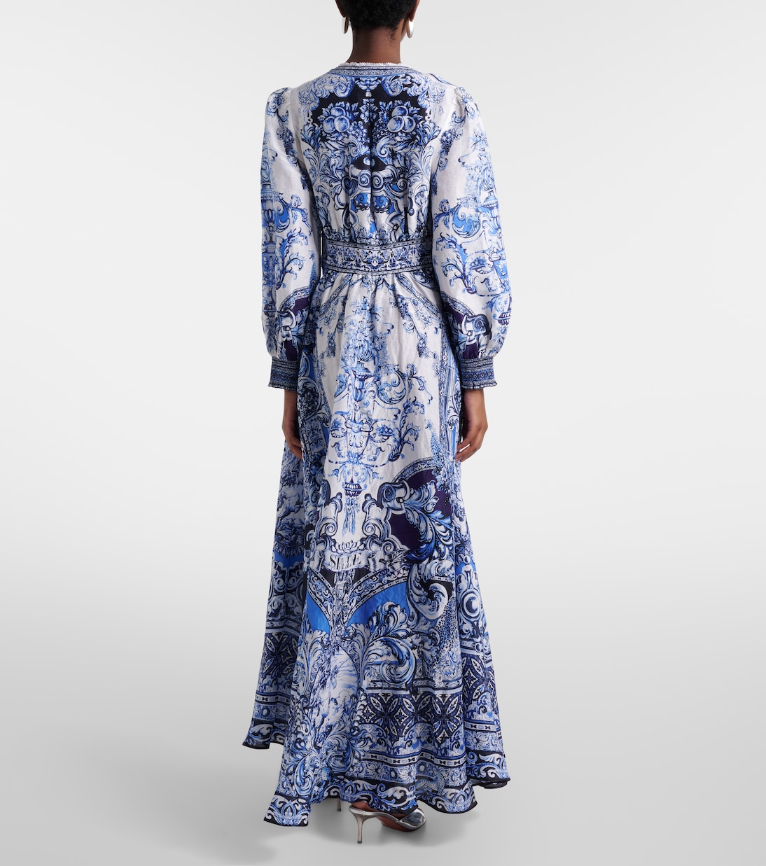 Bedrucktes Maxikleid aus Leinen und Seide | Camilla