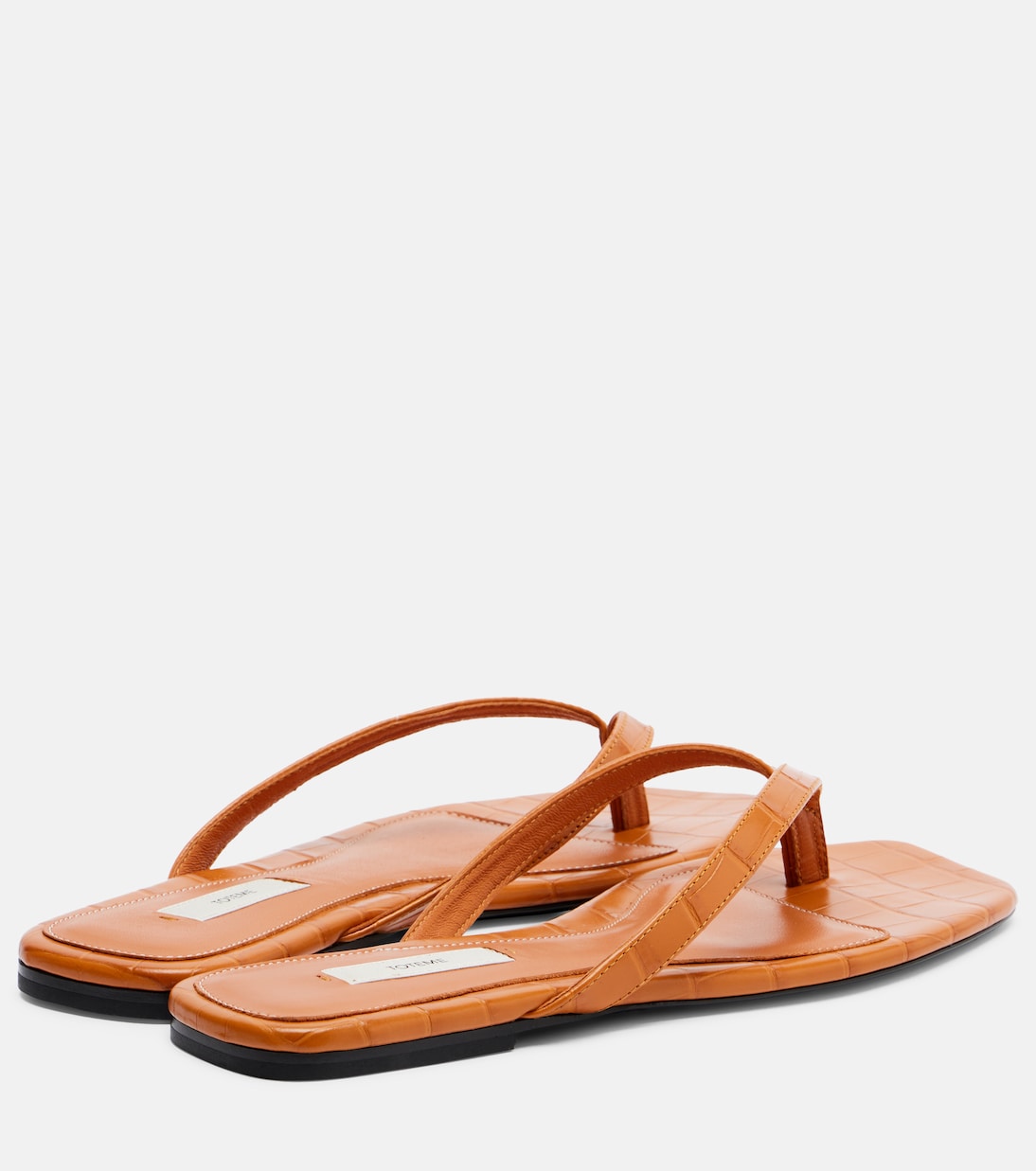 Croc-effect leather thong sandals | Toteme