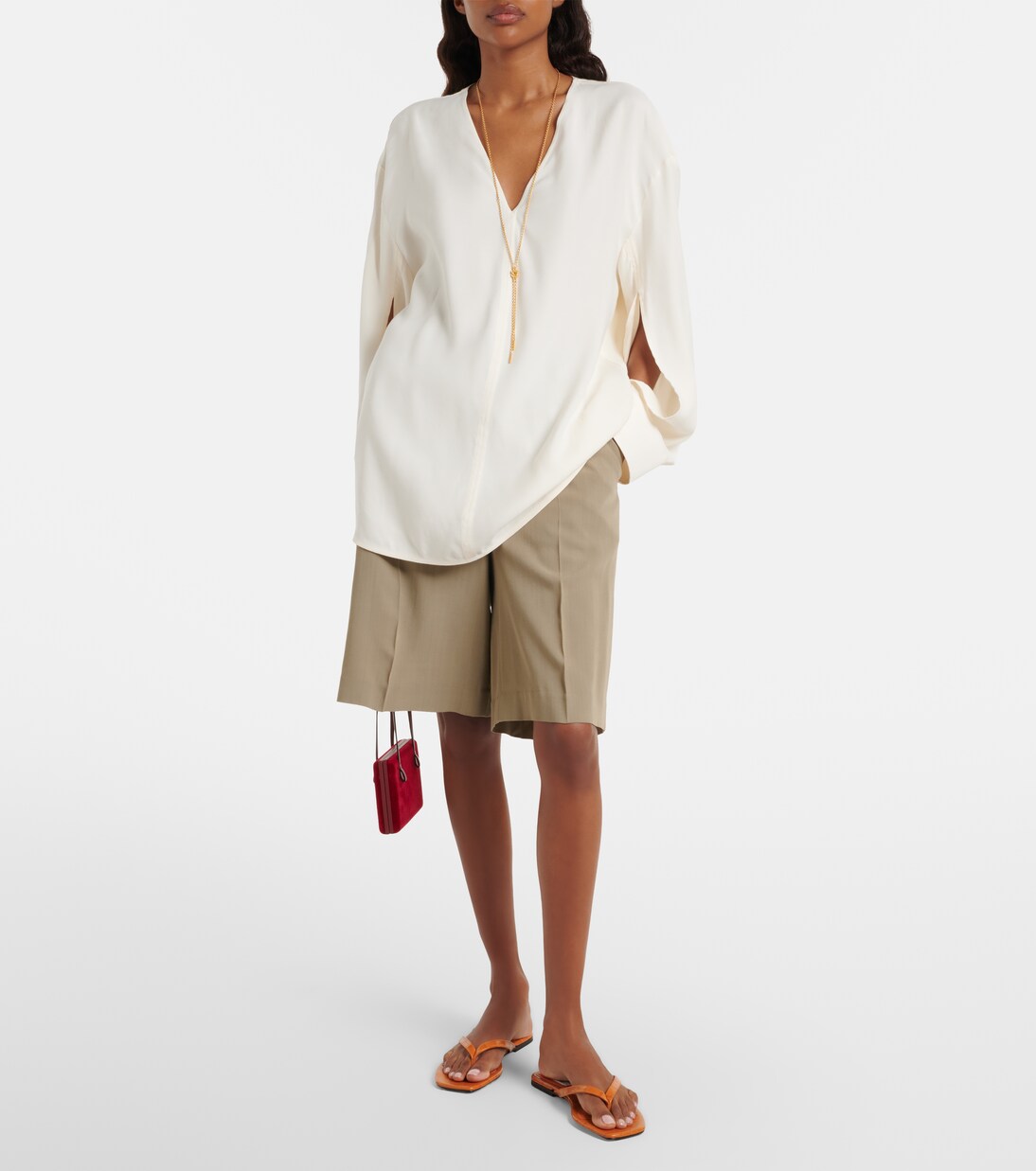 Croc-effect leather thong sandals | Toteme