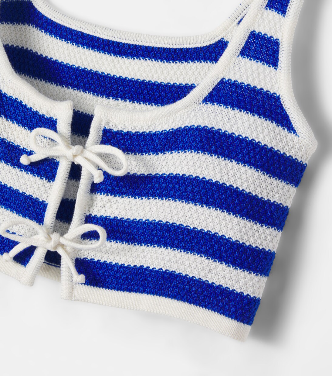 Crochet striped cotton-blend top and pants set | Pepita&Me