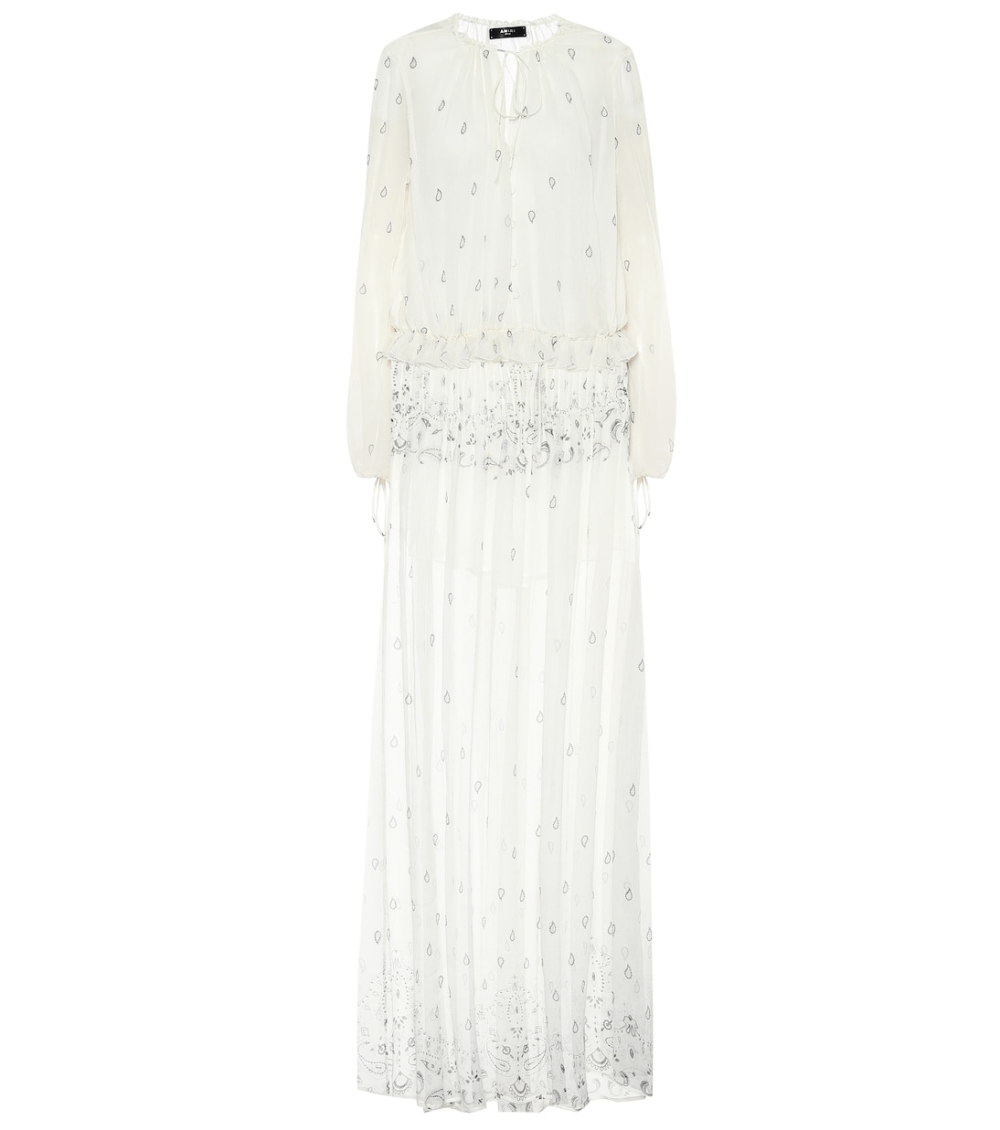 Abito a stampa in chiffon di seta | Amiri