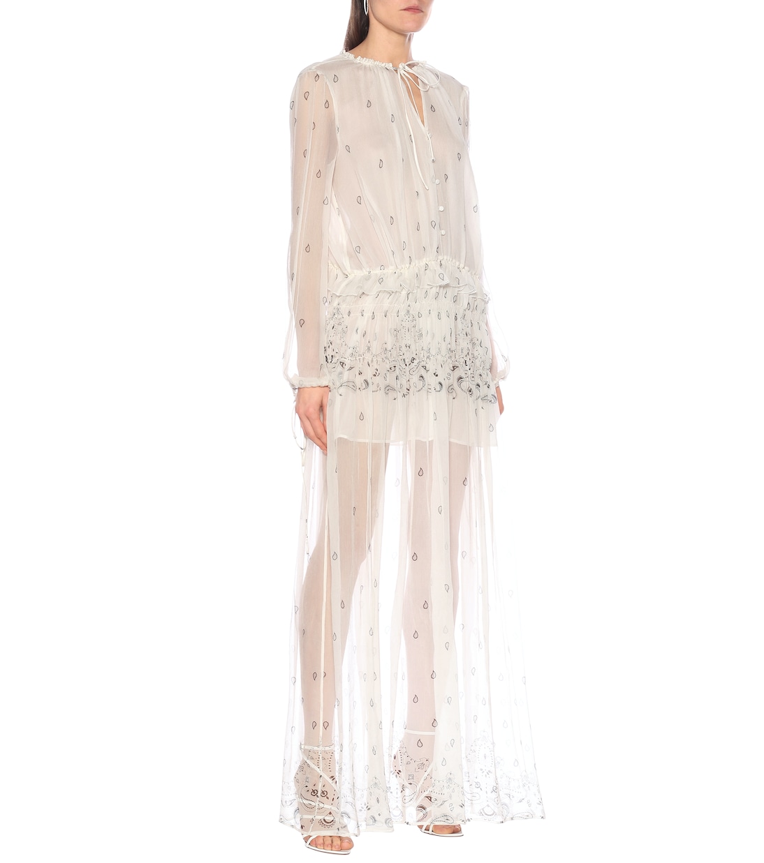 Abito a stampa in chiffon di seta | Amiri