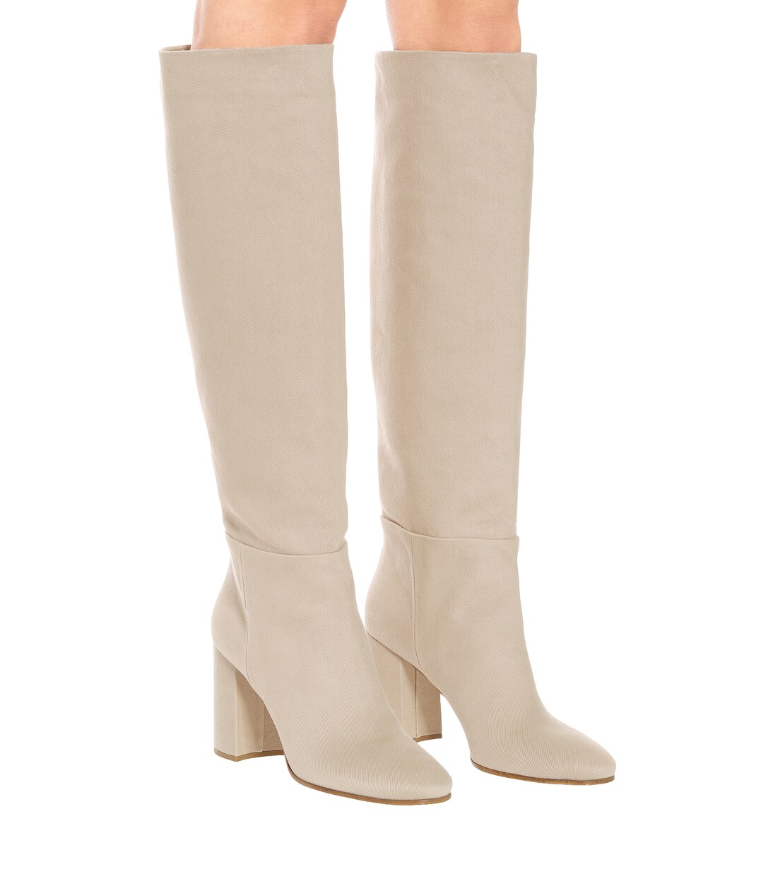 Twill knee-high boots | Miu Miu