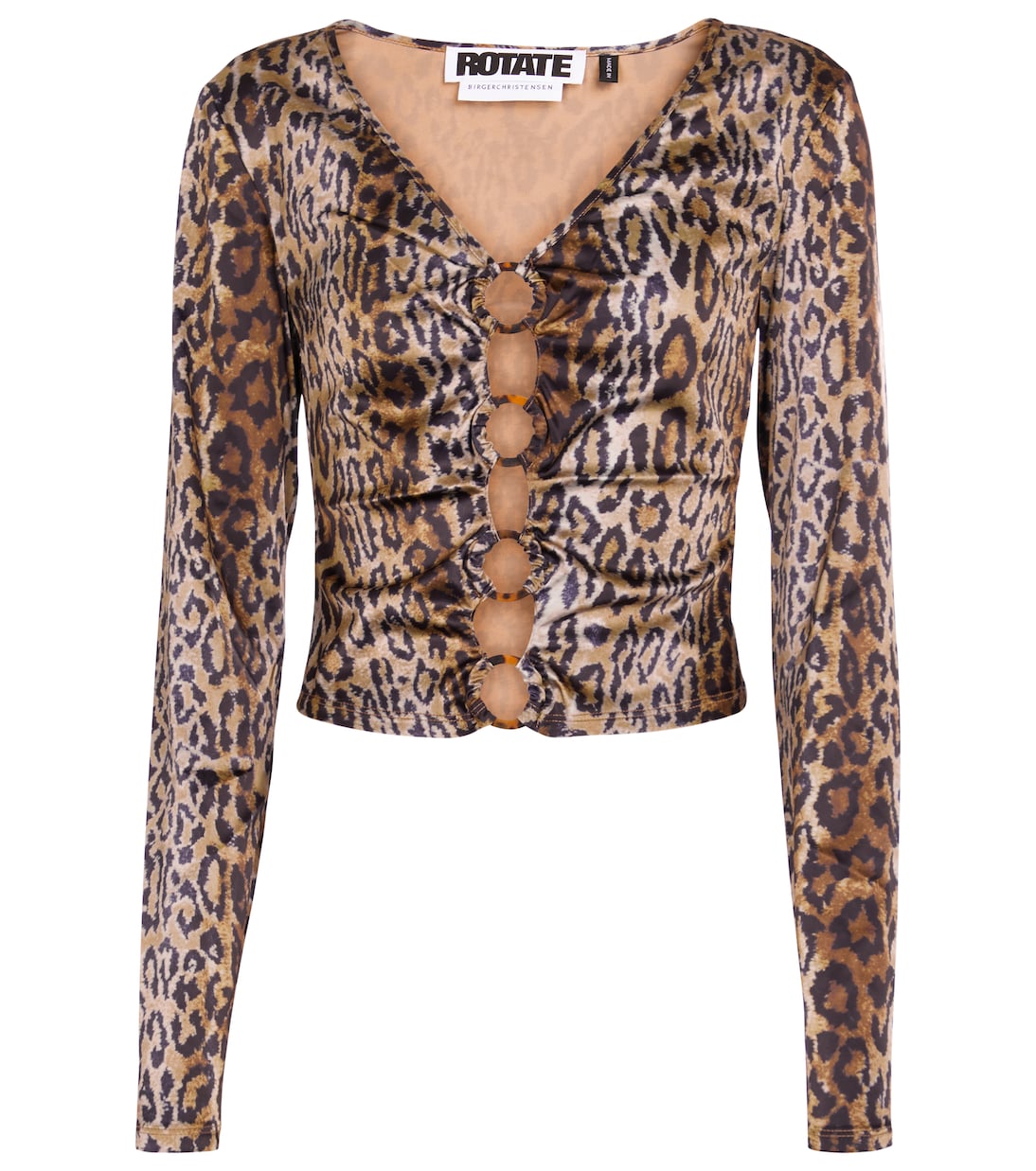 Nicky leopard-print satin top | Rotate