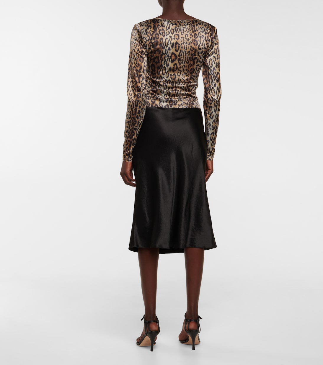 Nicky leopard-print satin top | Rotate