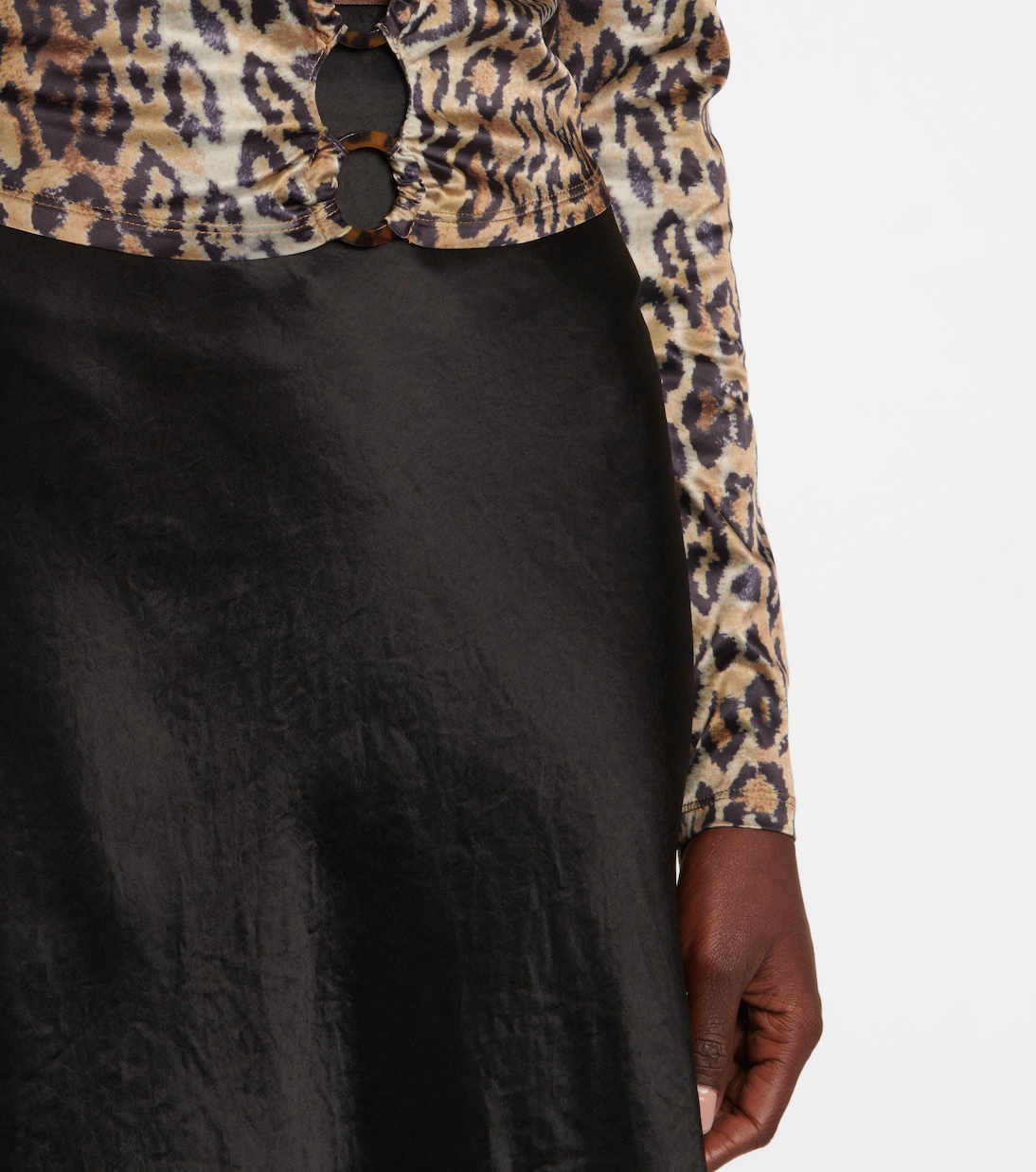 Nicky leopard-print satin top | Rotate