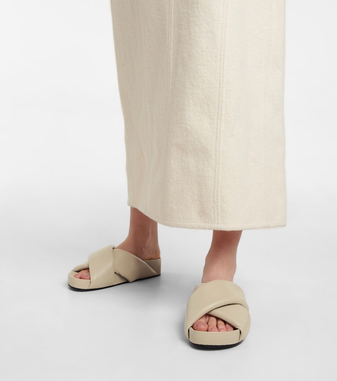 Padded leather slides | Jil Sander