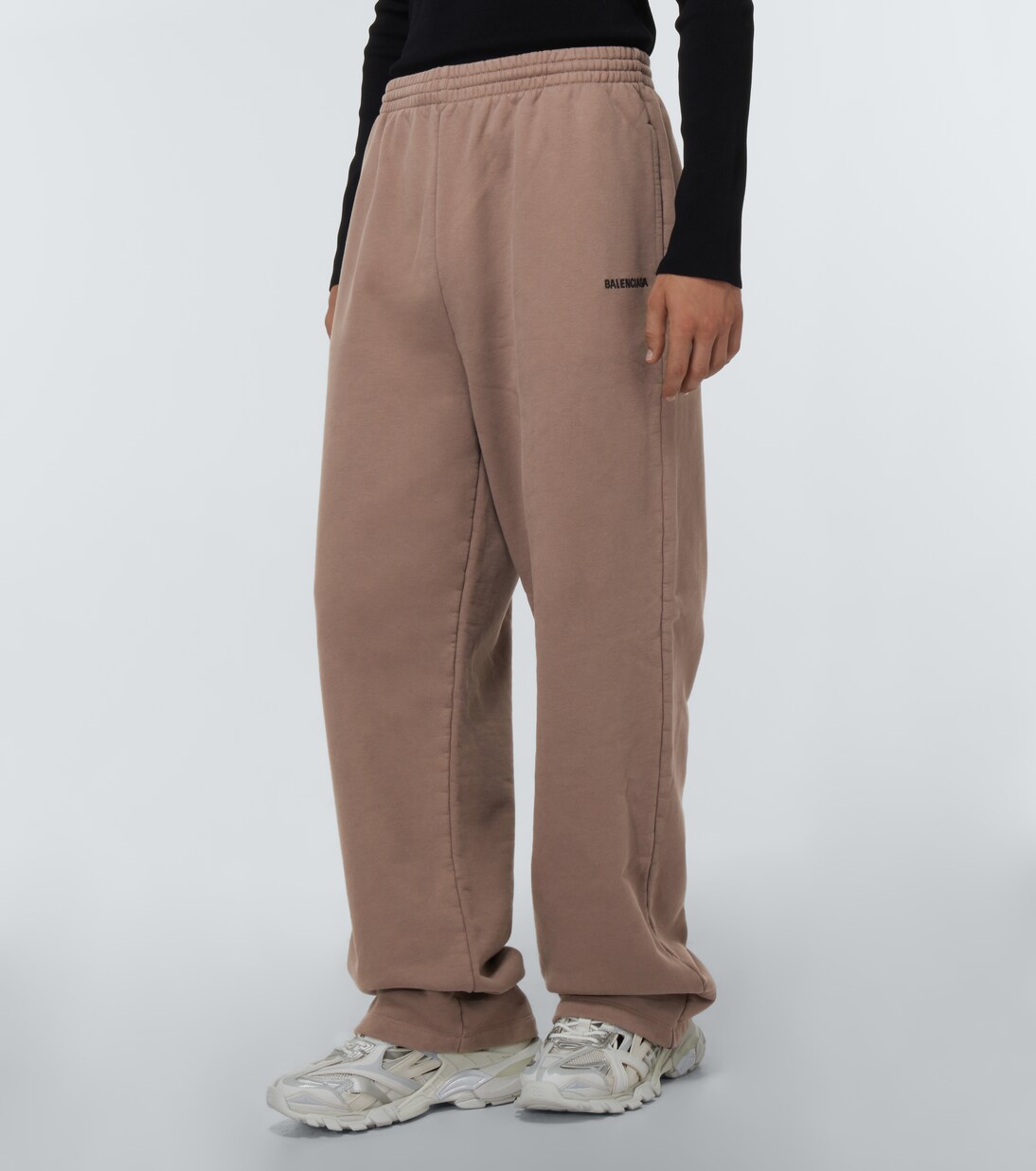 Large fleece sweatpants in brown Balenciaga Mytheresa