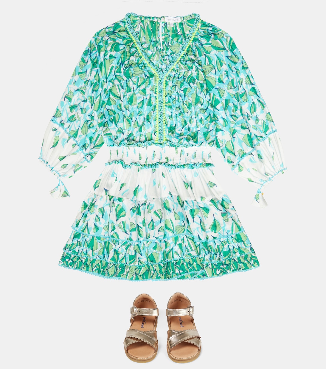 Ariel printed tiered dress | Poupette St Barth Kids