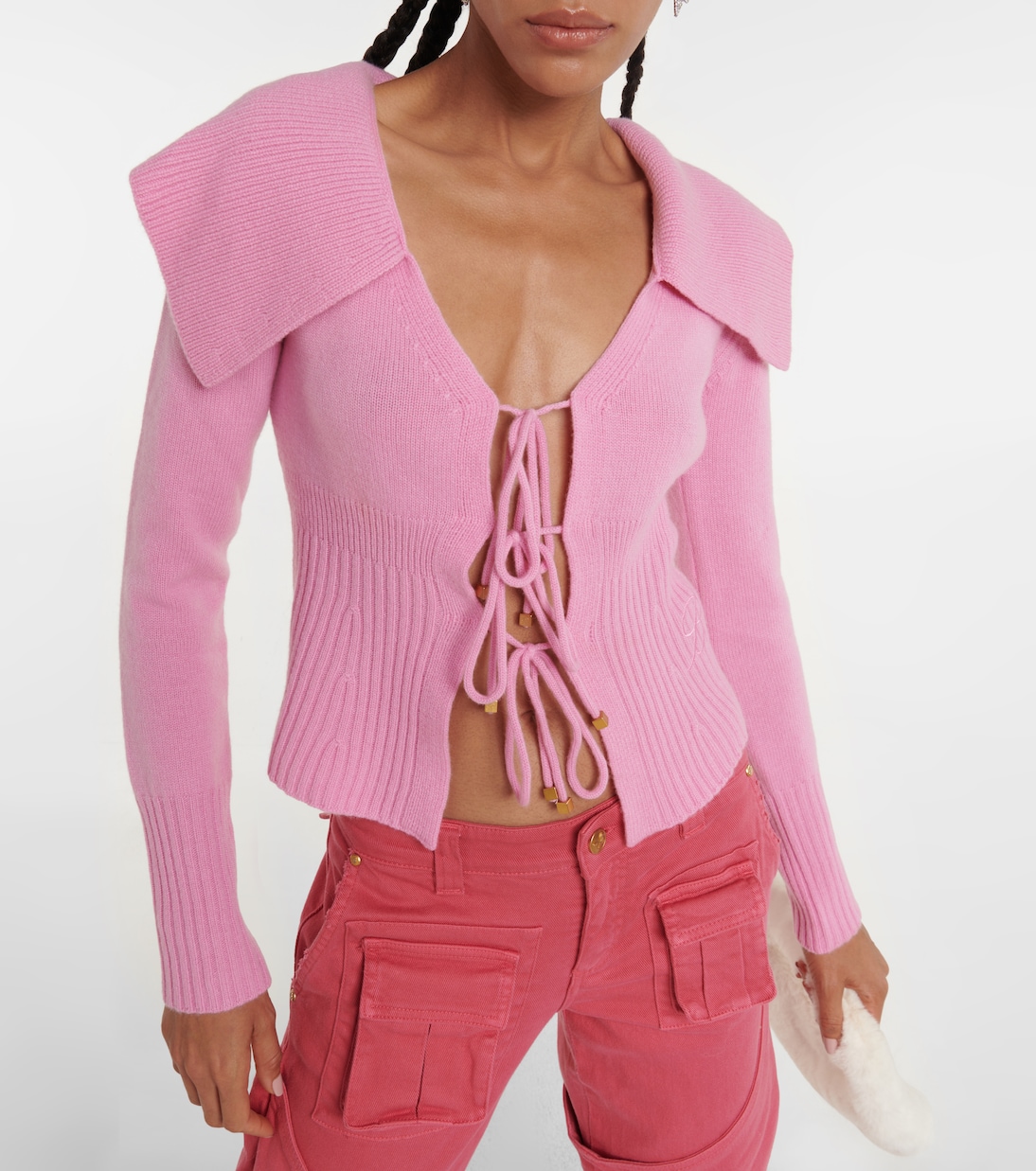 Cardigan a coste in lana e cashmere | Blumarine