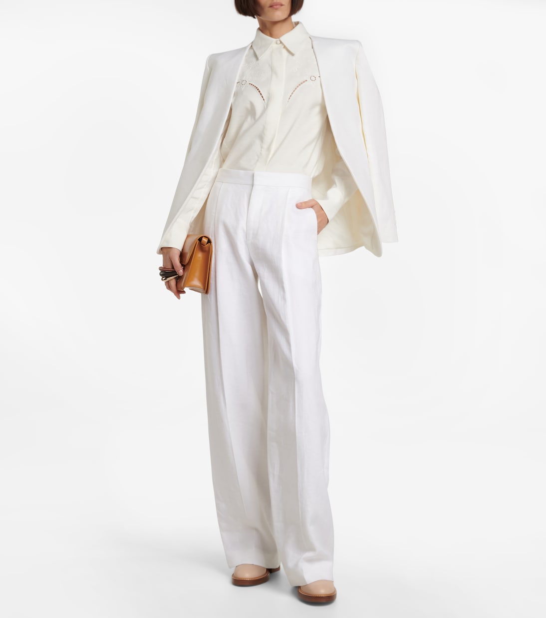 Camicia in crêpe de chine con pizzo | Chloé