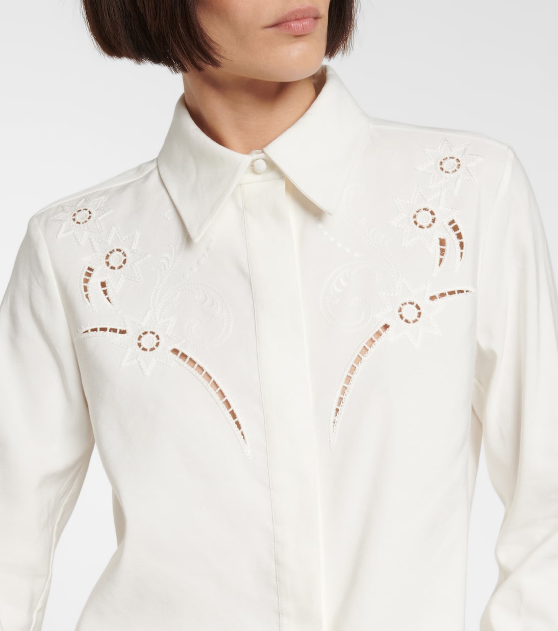 Camicia in crêpe de chine con pizzo | Chloé