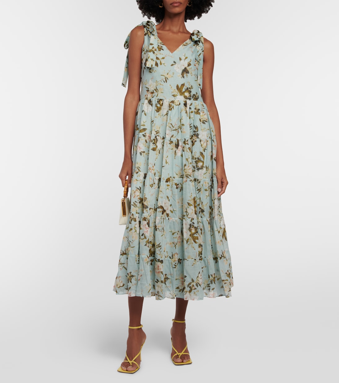 Robe midi Yesenia en coton et soie à fleurs | Erdem