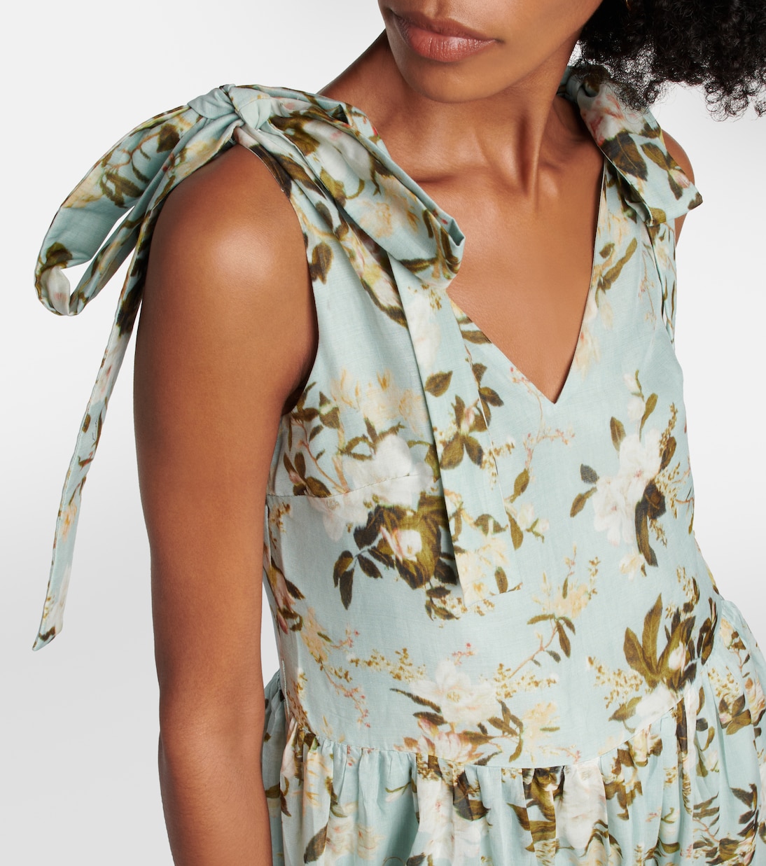 Robe midi Yesenia en coton et soie à fleurs | Erdem