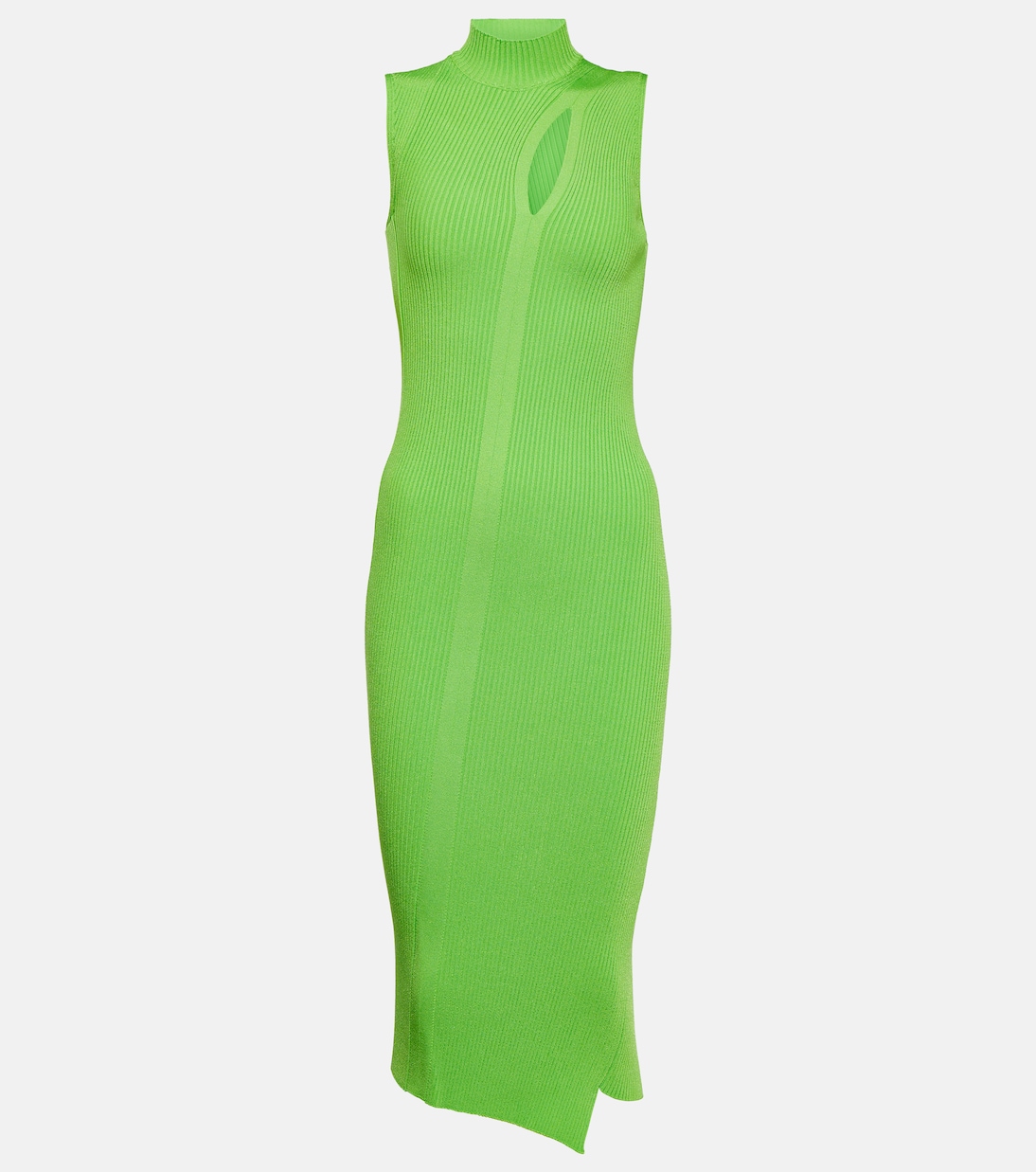 Cutout turtleneck knit midi dress | Versace