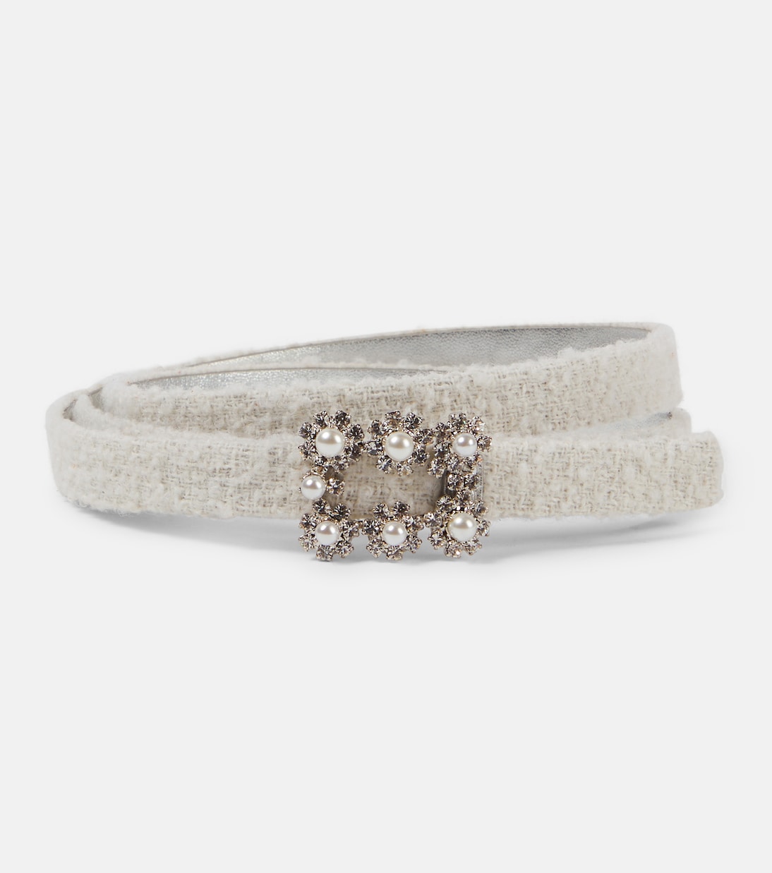 Cinturón de piel con punto bouclé | Roger Vivier
