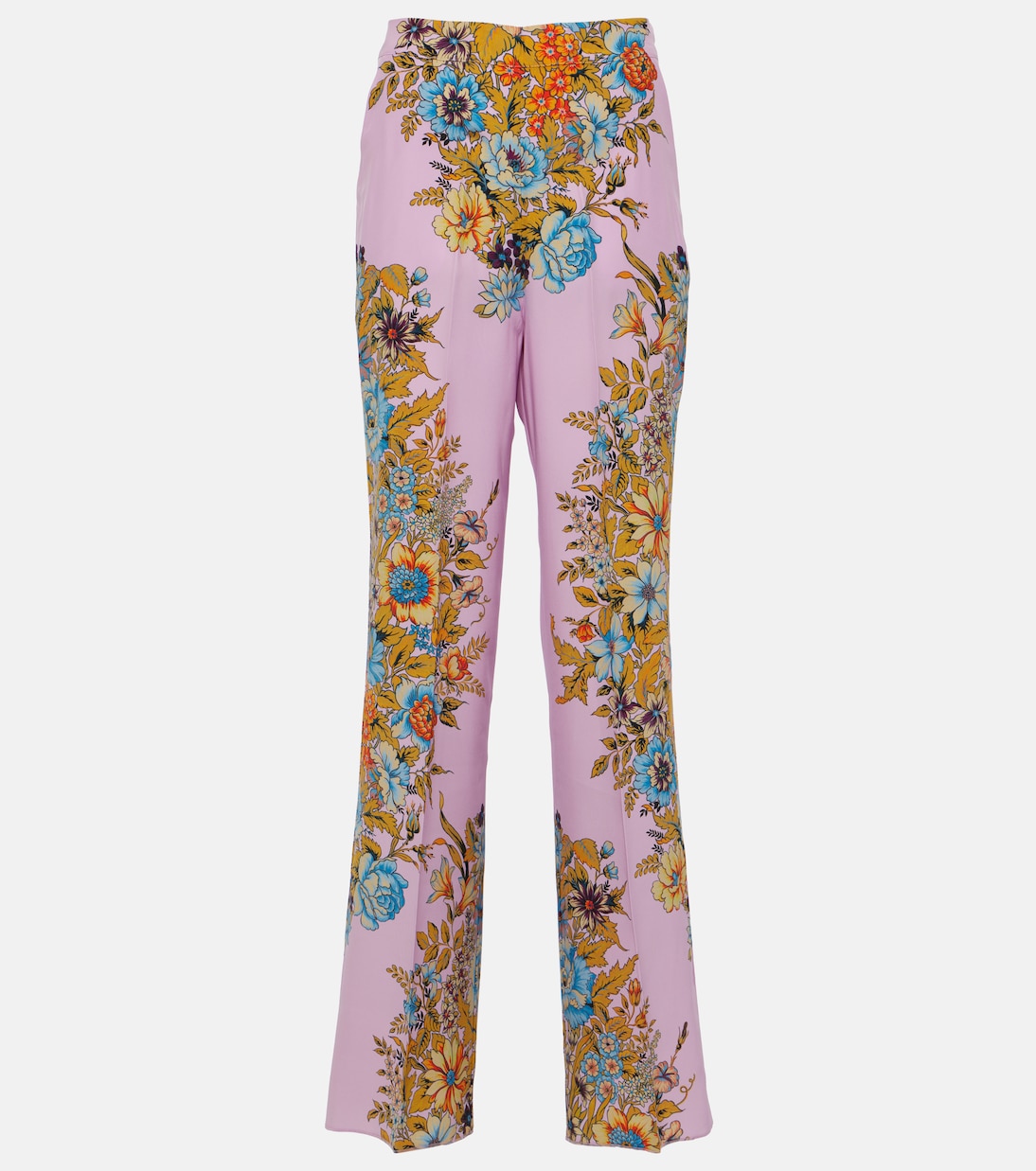 Floral high-rise silk wide-leg pants | Etro