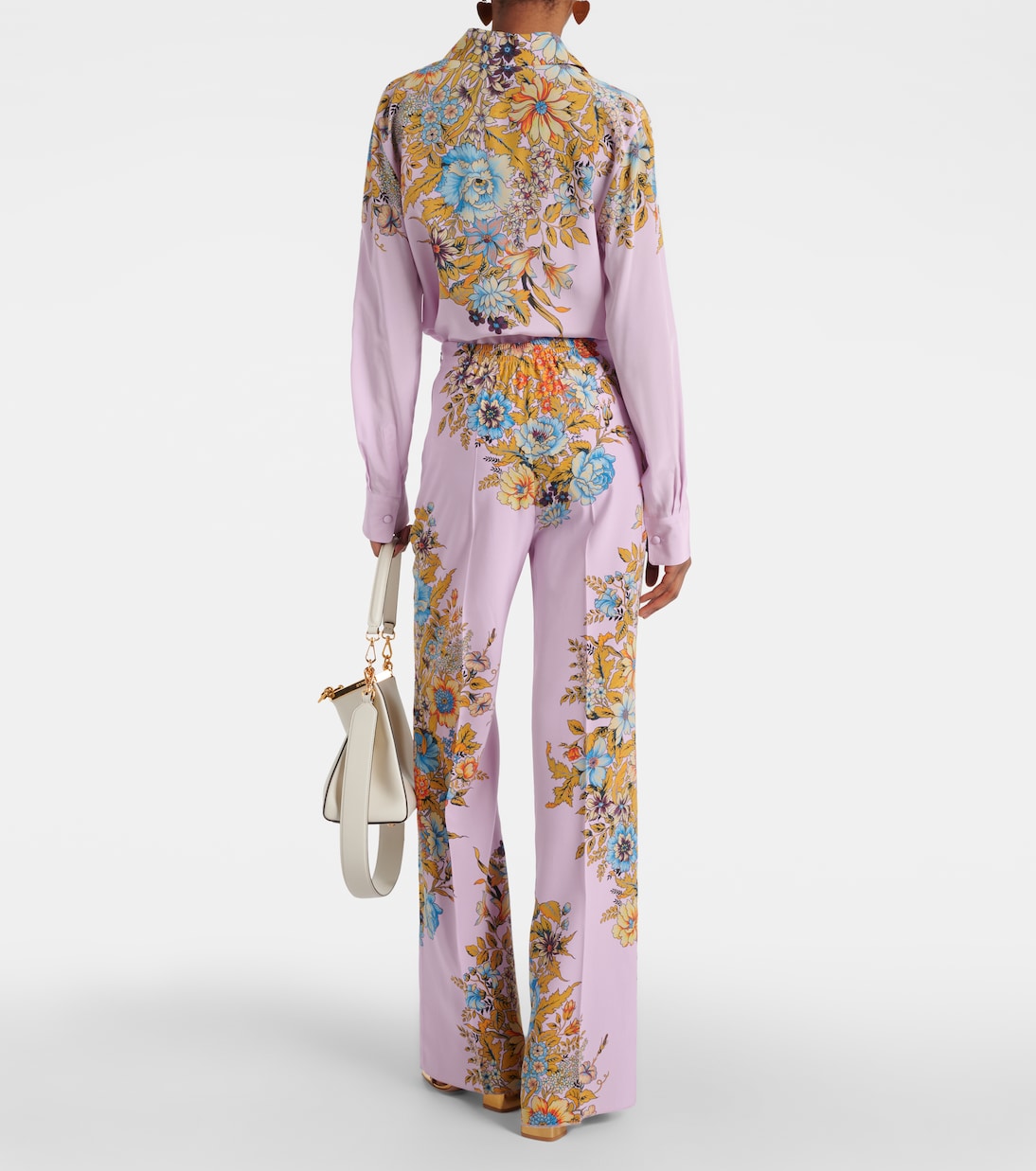 Floral high-rise silk wide-leg pants | Etro