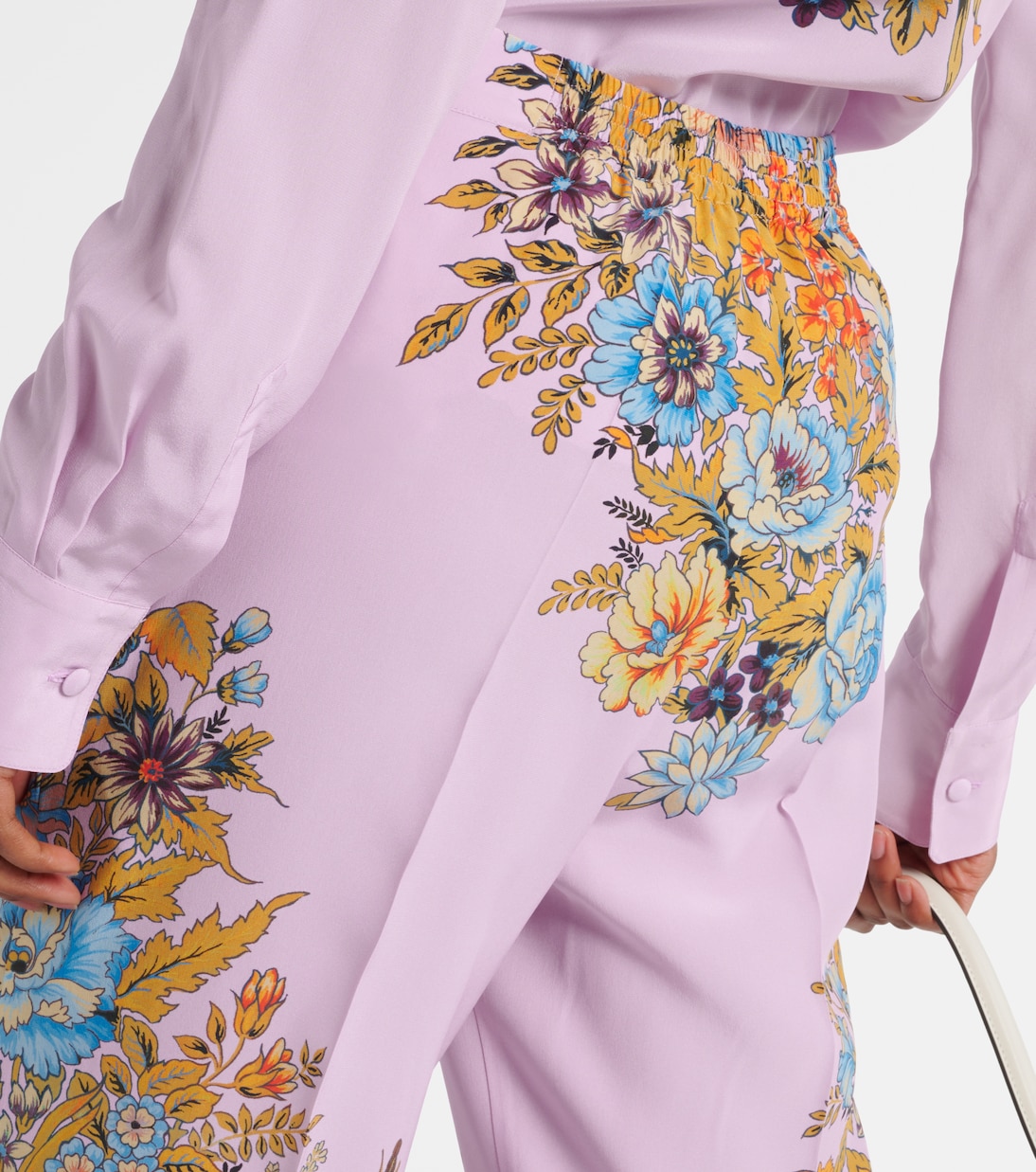 Floral high-rise silk wide-leg pants | Etro