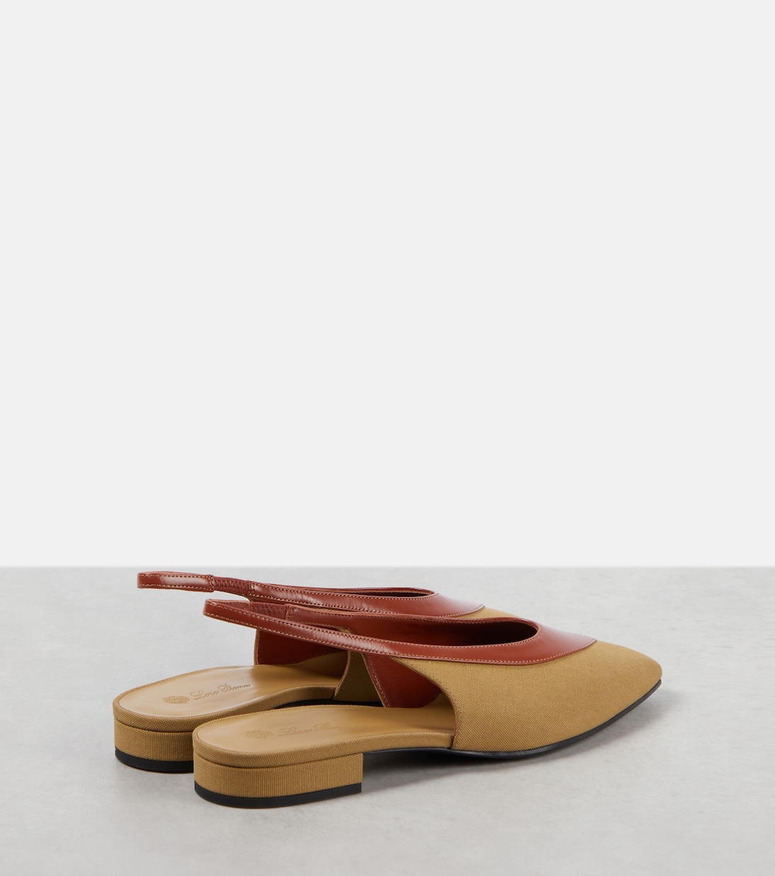 Rebecca leather-trimmed slingback flats | Loro Piana