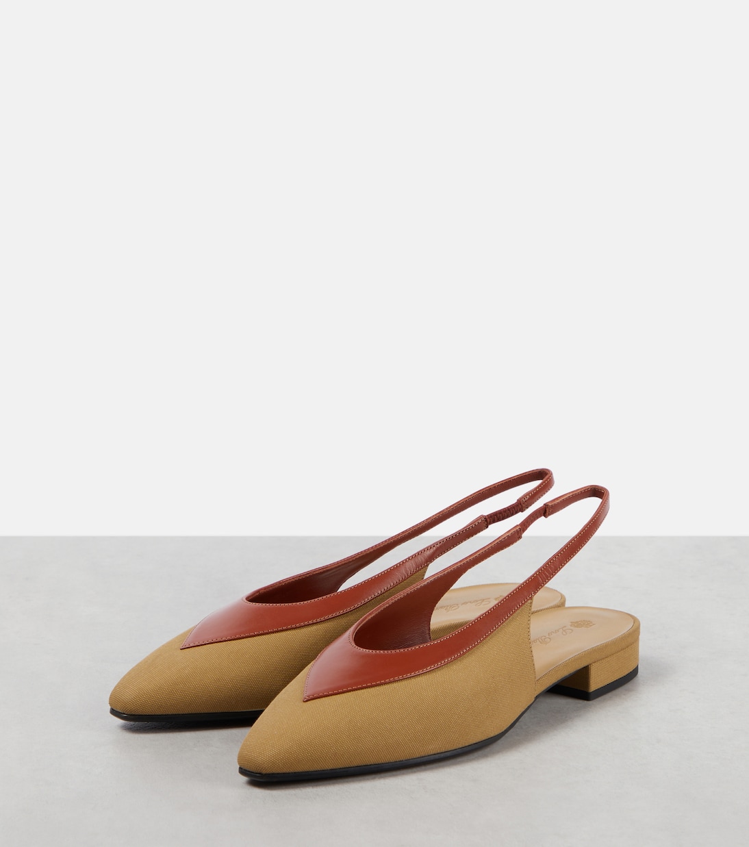 Rebecca leather-trimmed slingback flats | Loro Piana