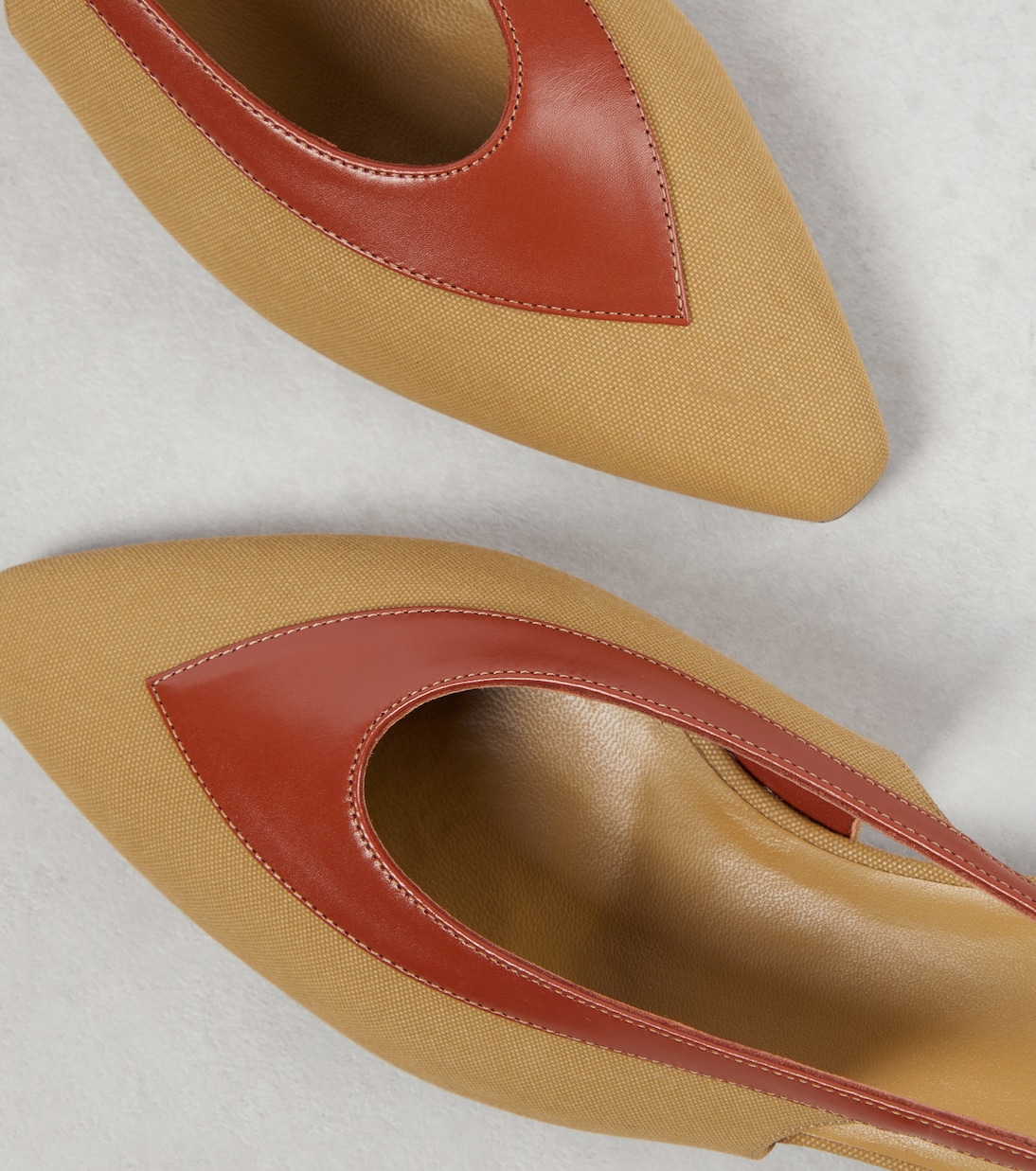 Rebecca leather-trimmed slingback flats | Loro Piana