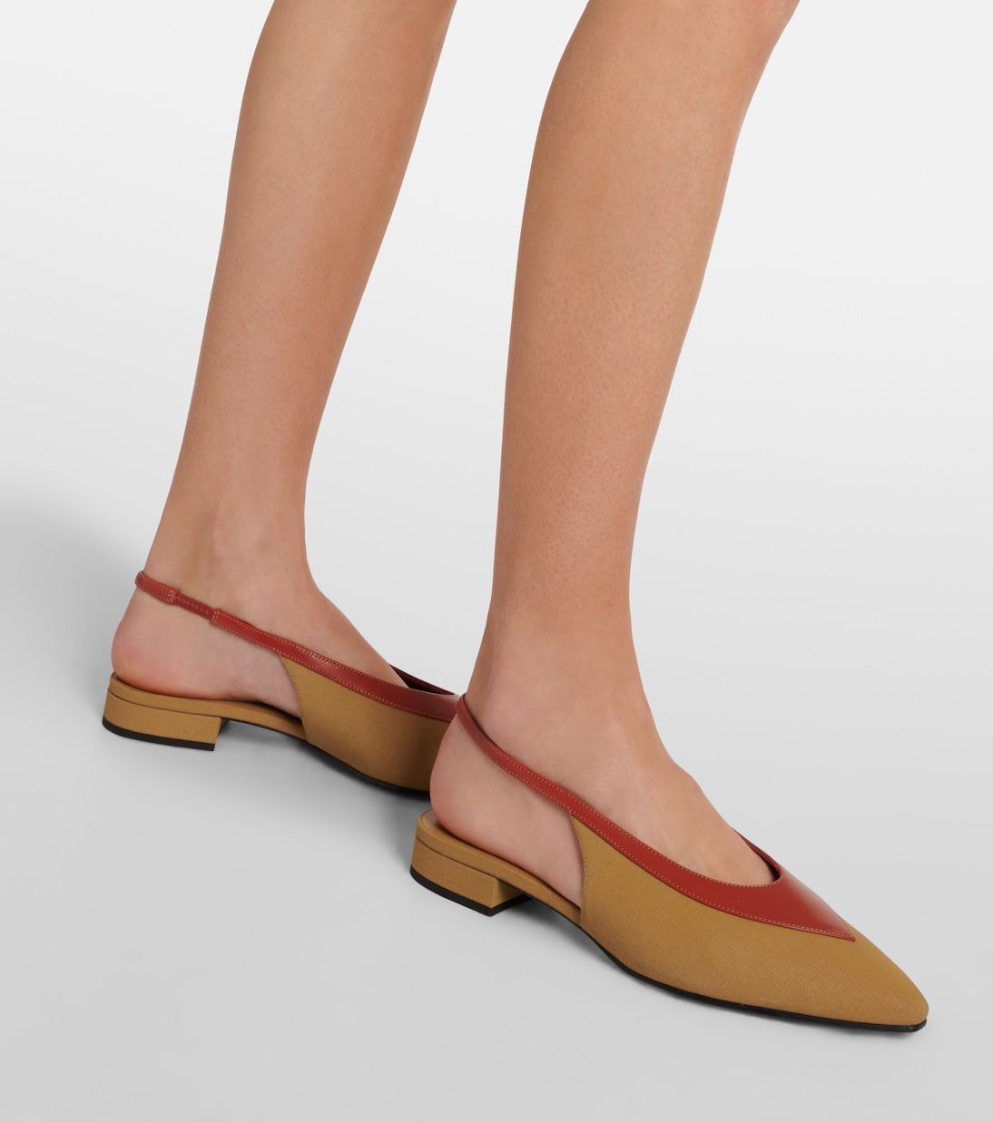 Rebecca leather-trimmed slingback flats | Loro Piana
